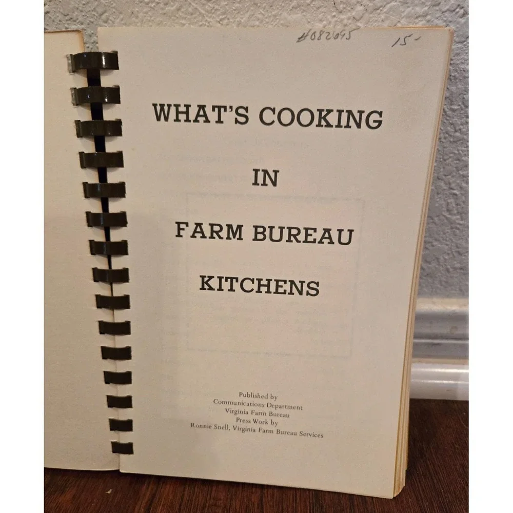 Vintage What's Cooking Farm Bureau Kitchens VA Cookbook 1970s spiral bound